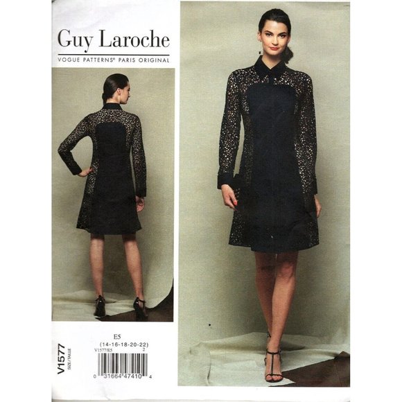Vogue Patterns V1577 Designer Guy Laroche Knit Dress Misses 14 - 22 UNCUT - Picture 1 of 2